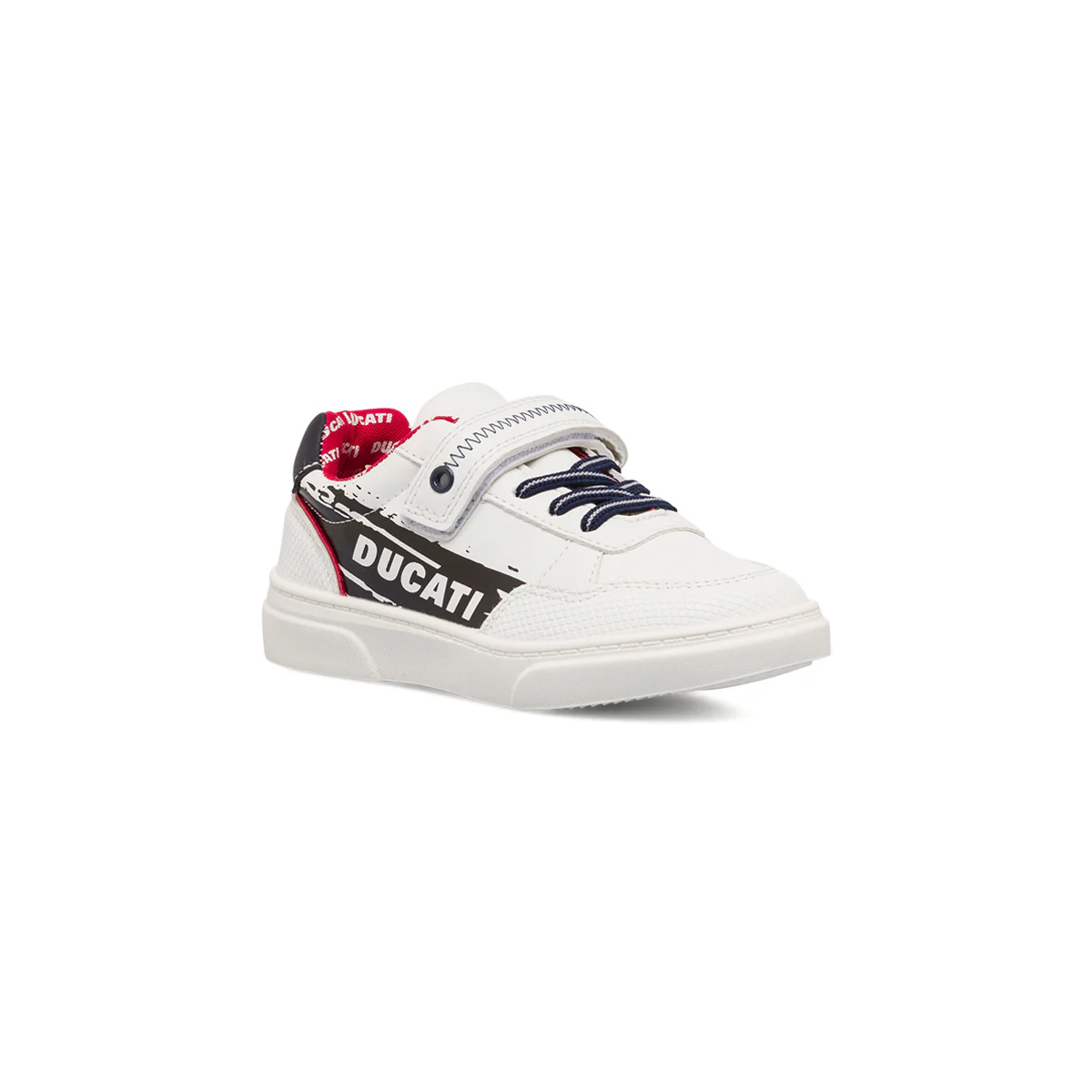 Sneakers bianche da bambino con logo laterale Ducati - Image 2