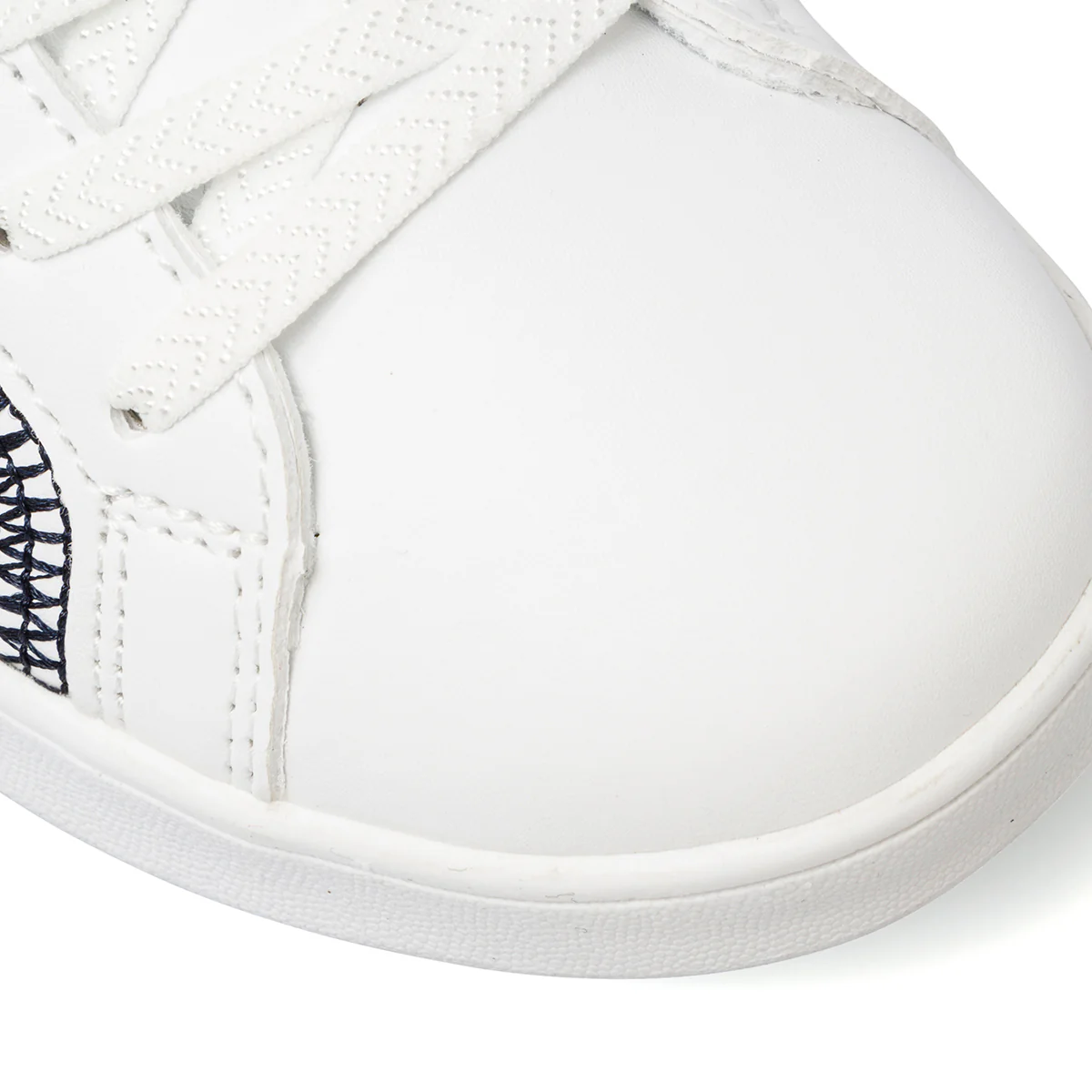 Sneakers bianche da bambino con logo laterale e dettagli in blu Champion Alex B PS - Image 5