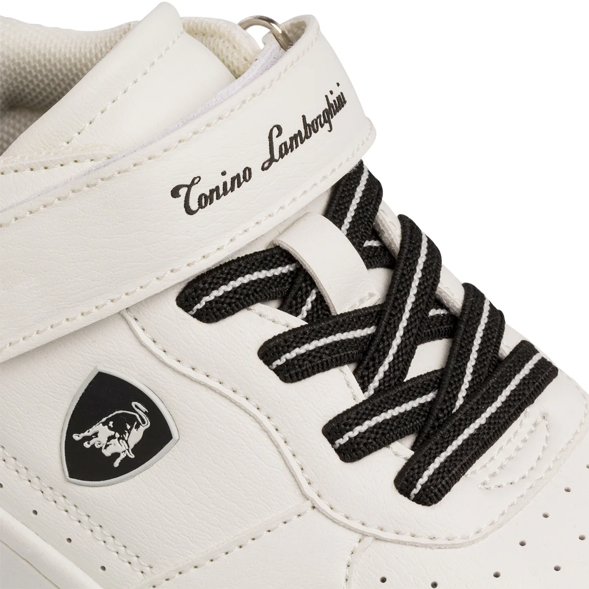 Sneakers bianche da bambino con logo laterale Tonino Lamborghini - Image 5
