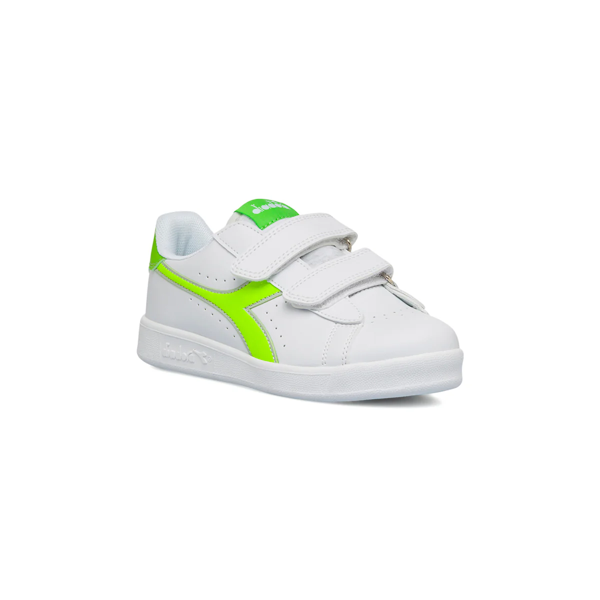 Sneakers bianche da bambino con logo lime Diadora Game P Virtual PS - Image 2