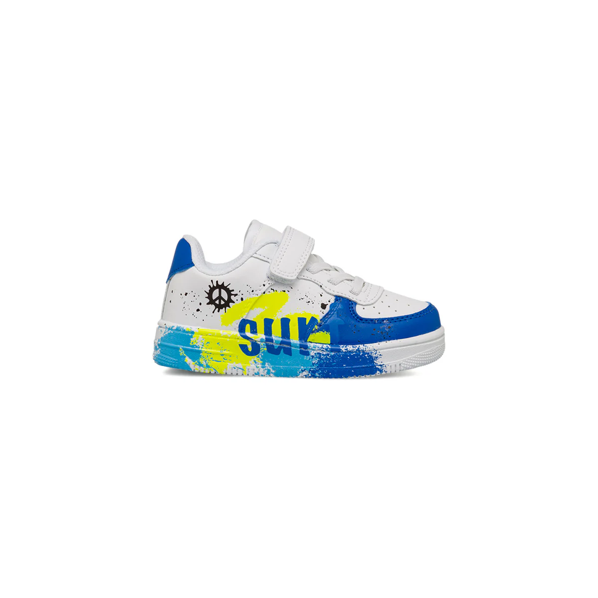 Sneakers bianche da Bambino con schizzi di colore Space Boy