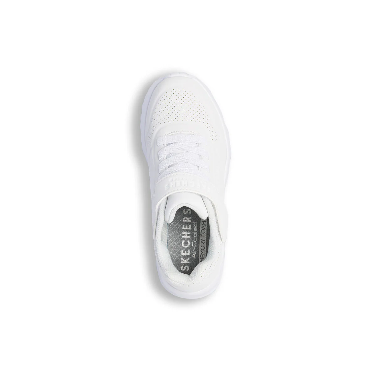 Sneakers bianche da bambino con soletta Air-Cooled Memory Foam Skechers Uno Lite Vendox - Image 6