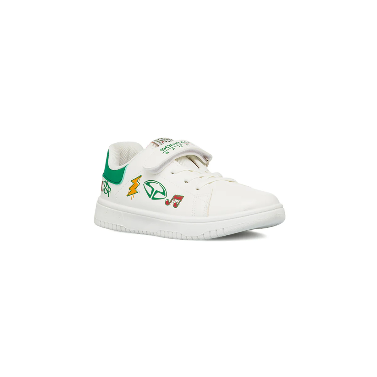 Sneakers bianche da Bambino con stampe multicolore e strappo in velcro Soprani Sport - Image 2