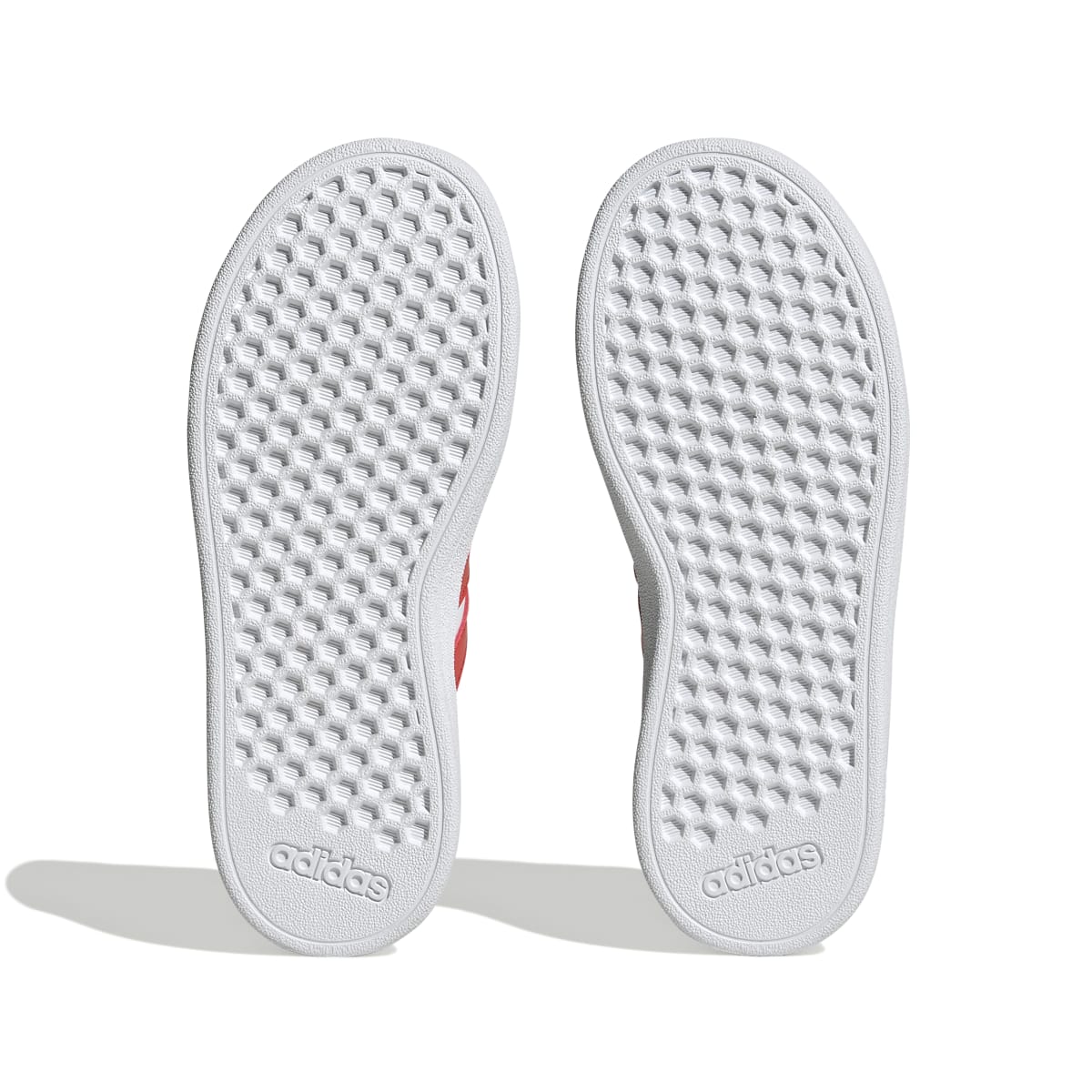 Sneakers bianche da bambino con strisce laterali rosse adidas Grand Court 2.0 EL K - Image 4
