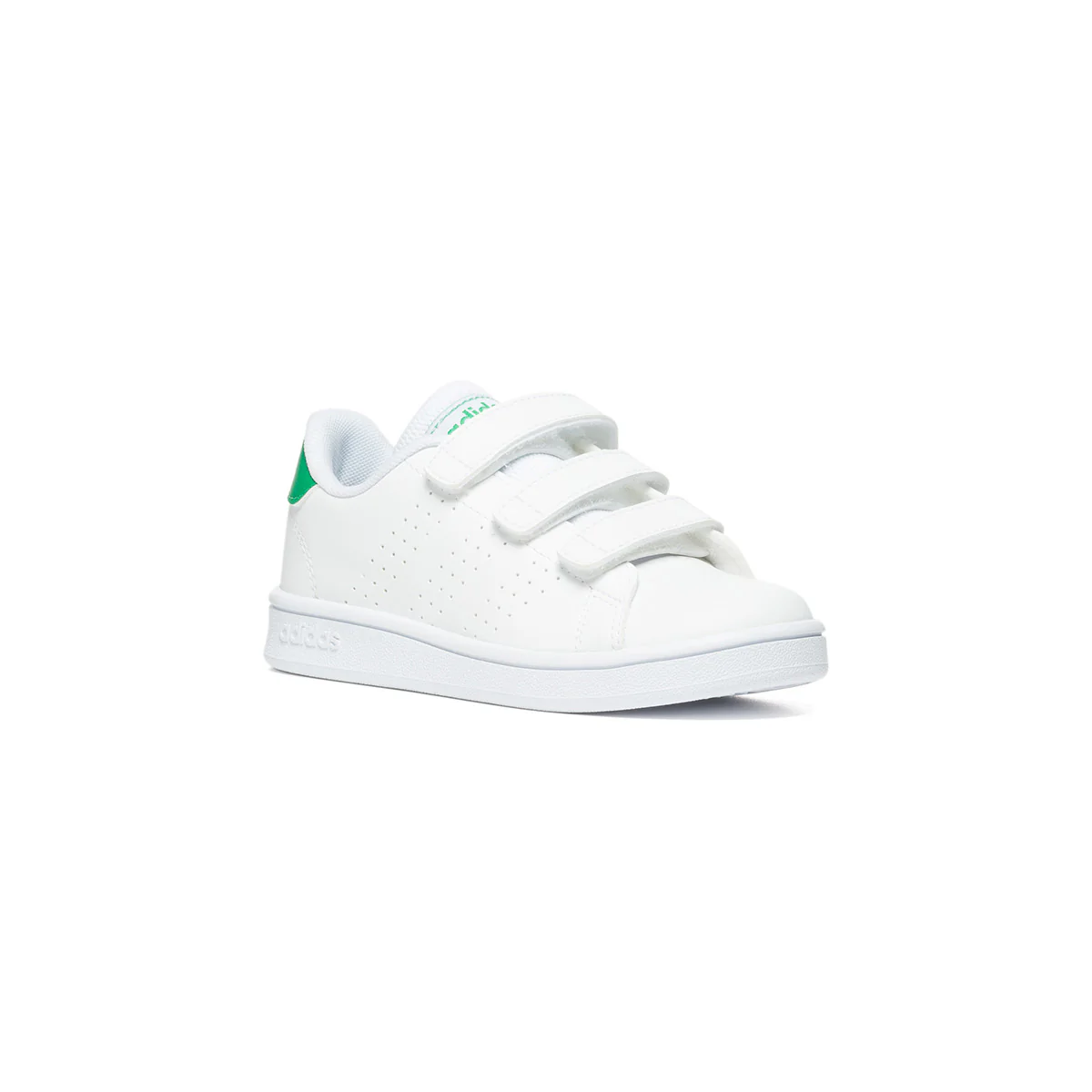 Sneakers bianche da bambino con strisce traforate adidas Advantage C - Image 2