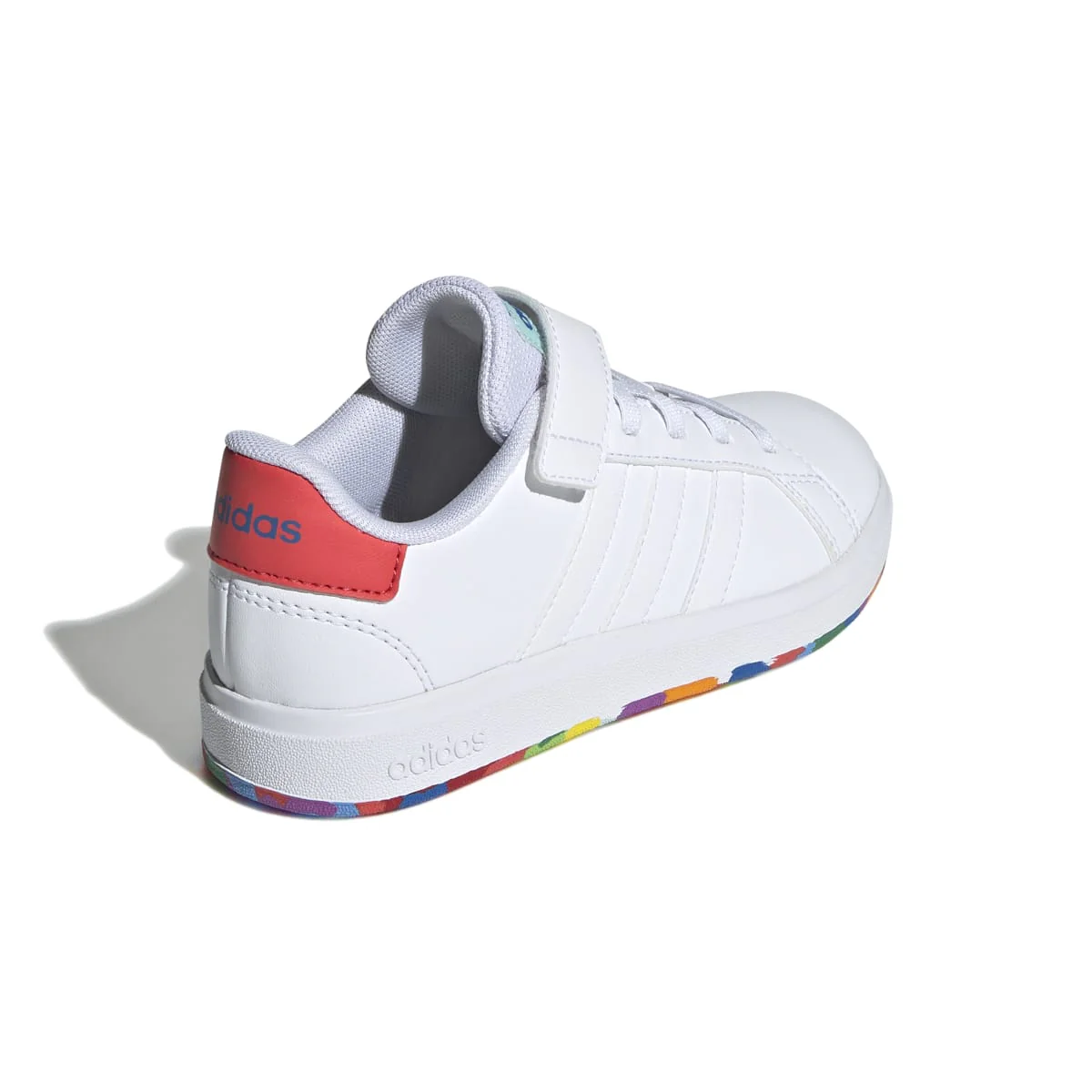 Sneakers bianche da bambino con suola multicolore adidas Grand Court 2.0 EL K - Image 5