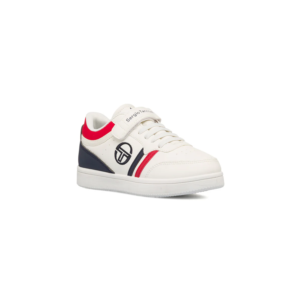Sneakers bianche da bambino con velcro e dettagli blu e rossi Sergio Tacchini Coby - Image 2