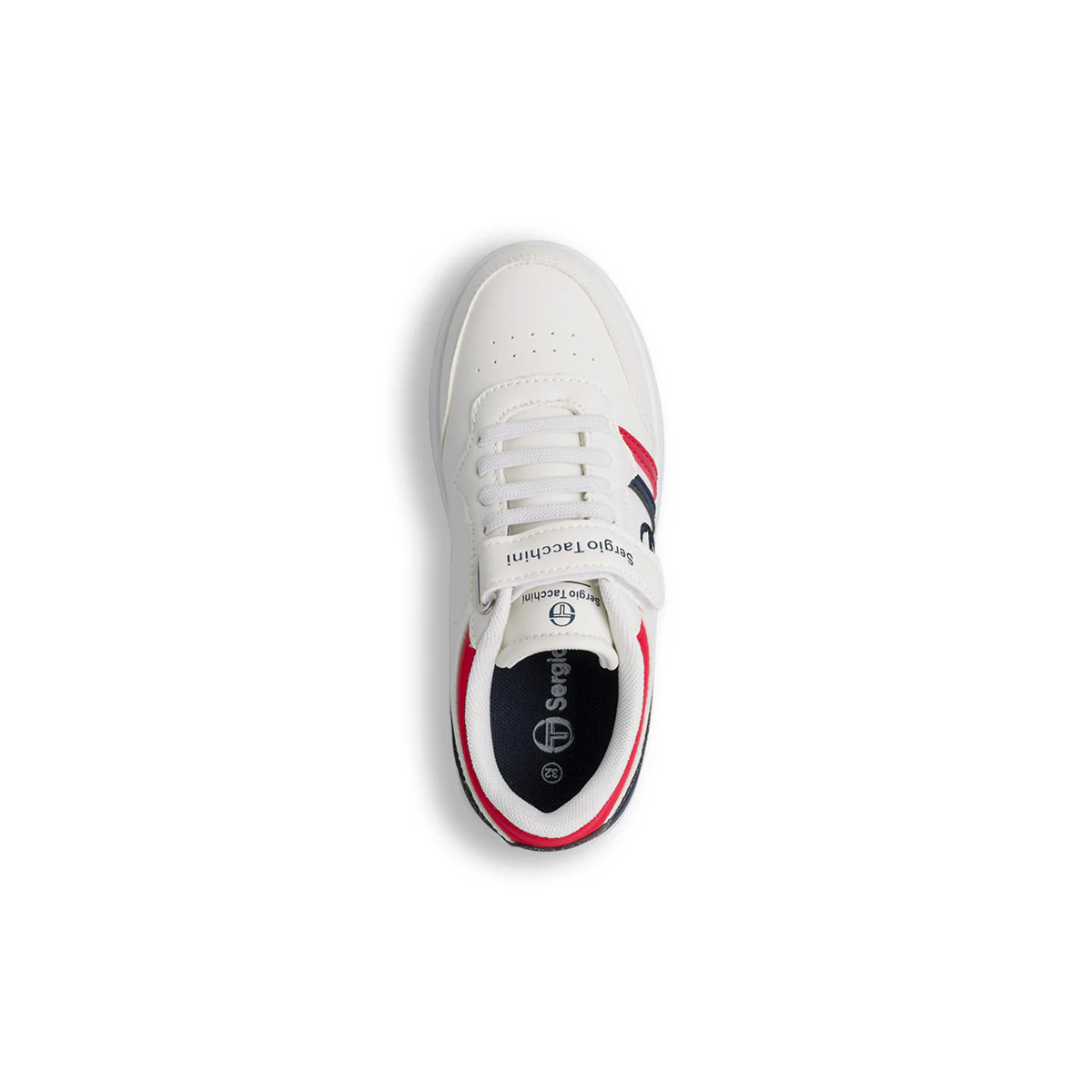 Sneakers bianche da bambino con velcro e dettagli blu e rossi Sergio Tacchini Coby - Image 7