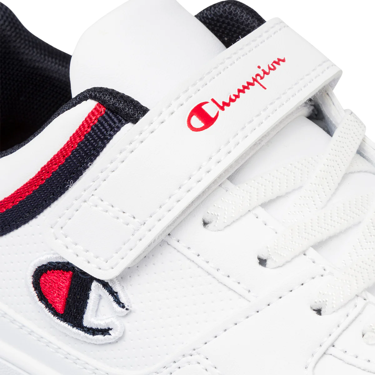Sneakers bianche da bambino con velcro e dettagli rossi e blu Champion Rebound Low B - Image 6