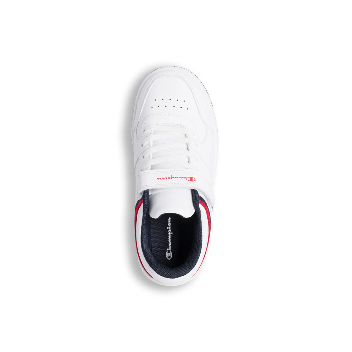 Sneakers bianche da bambino con velcro e dettagli rossi e blu Champion Rebound Low B - Image 7