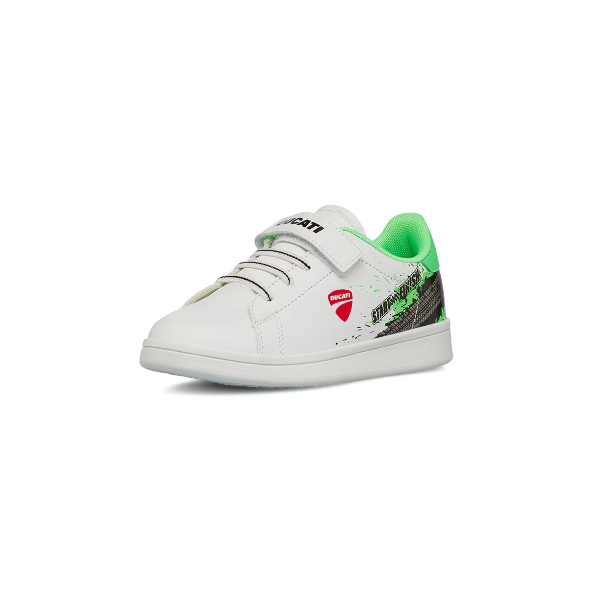 Sneakers bianche da bambino Ducati con dettagli verdi - Image 2