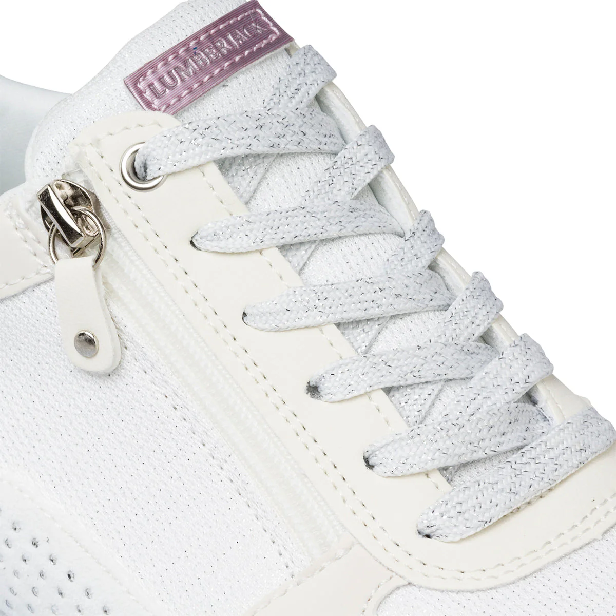 Sneakers bianche da donna con borchiette e suola a zeppa Lumberjack Cecilia - Image 6