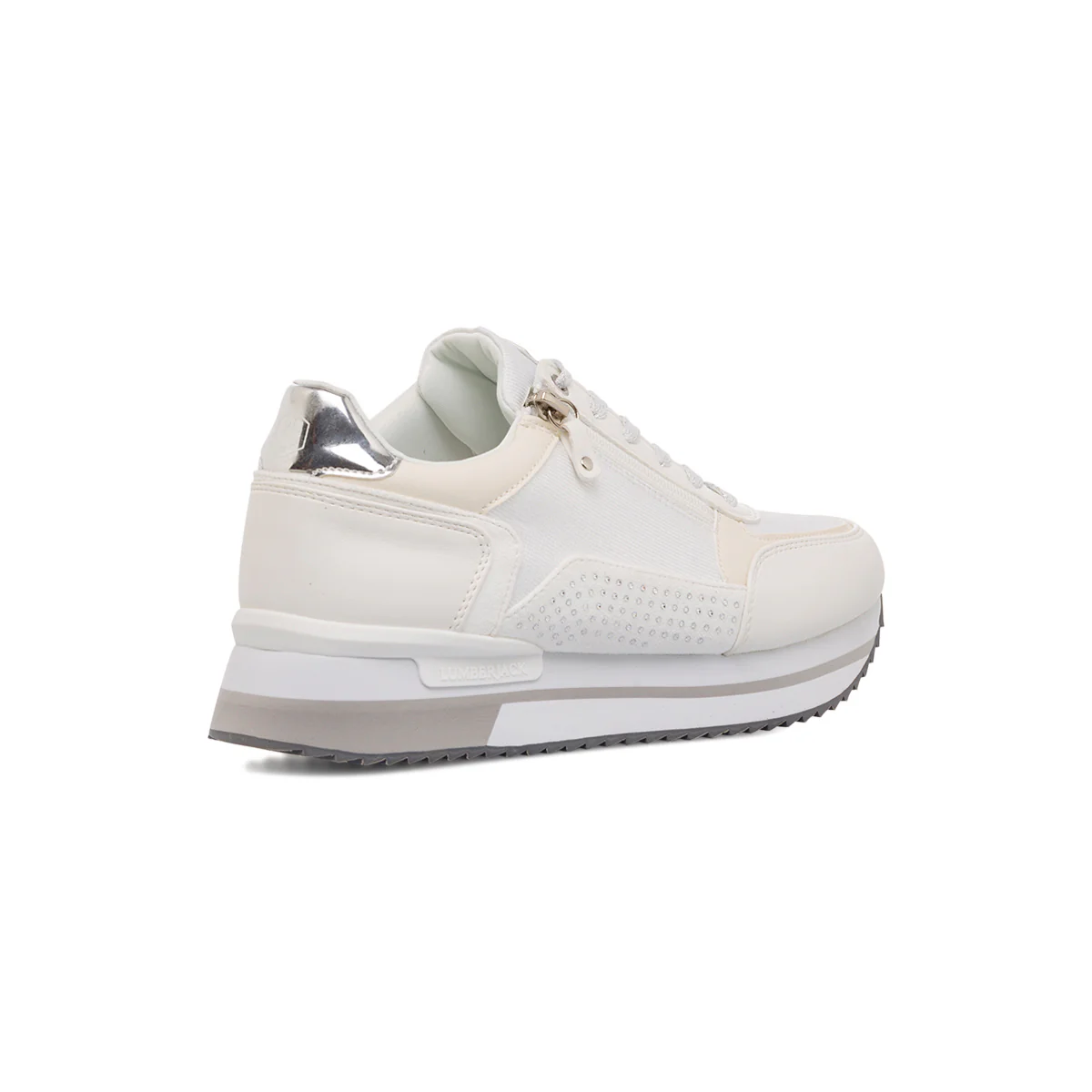 Sneakers bianche da donna con borchiette e suola a zeppa Lumberjack Cecilia - Image 3