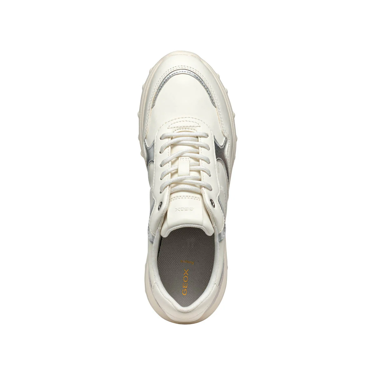 Sneakers bianche da Donna con dettagli argento e suola traspirante Geox - Image 2