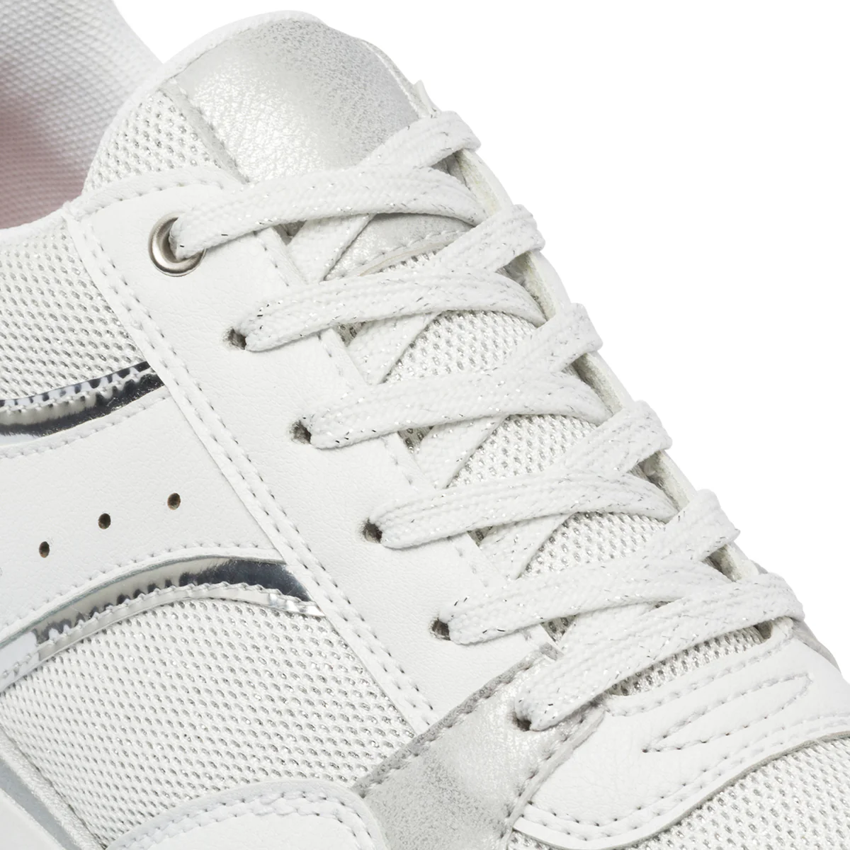 Sneakers bianche da donna con dettagli argento Lora Ferres - Image 6