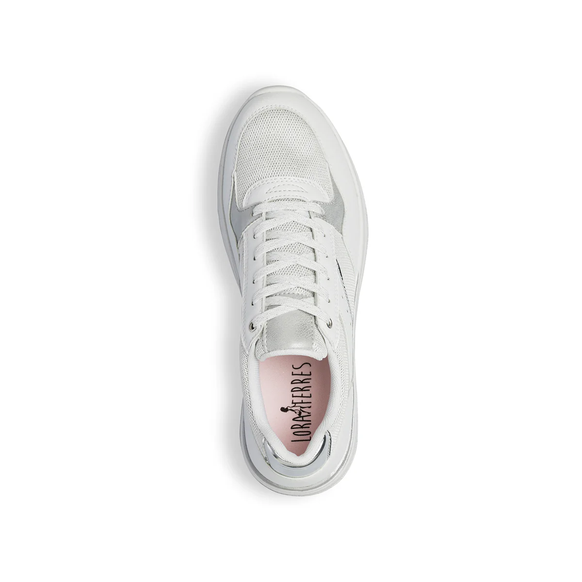 Sneakers bianche da donna con dettagli argento Lora Ferres - Image 8