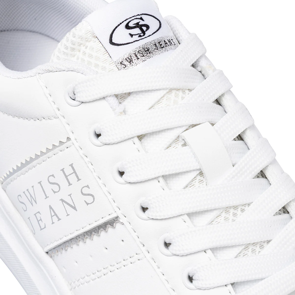 Sneakers bianche da Donna con dettagli argento Swish Jeans - Image 4
