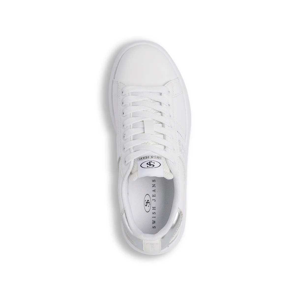 Sneakers bianche da Donna con dettagli argento Swish Jeans - Image 5