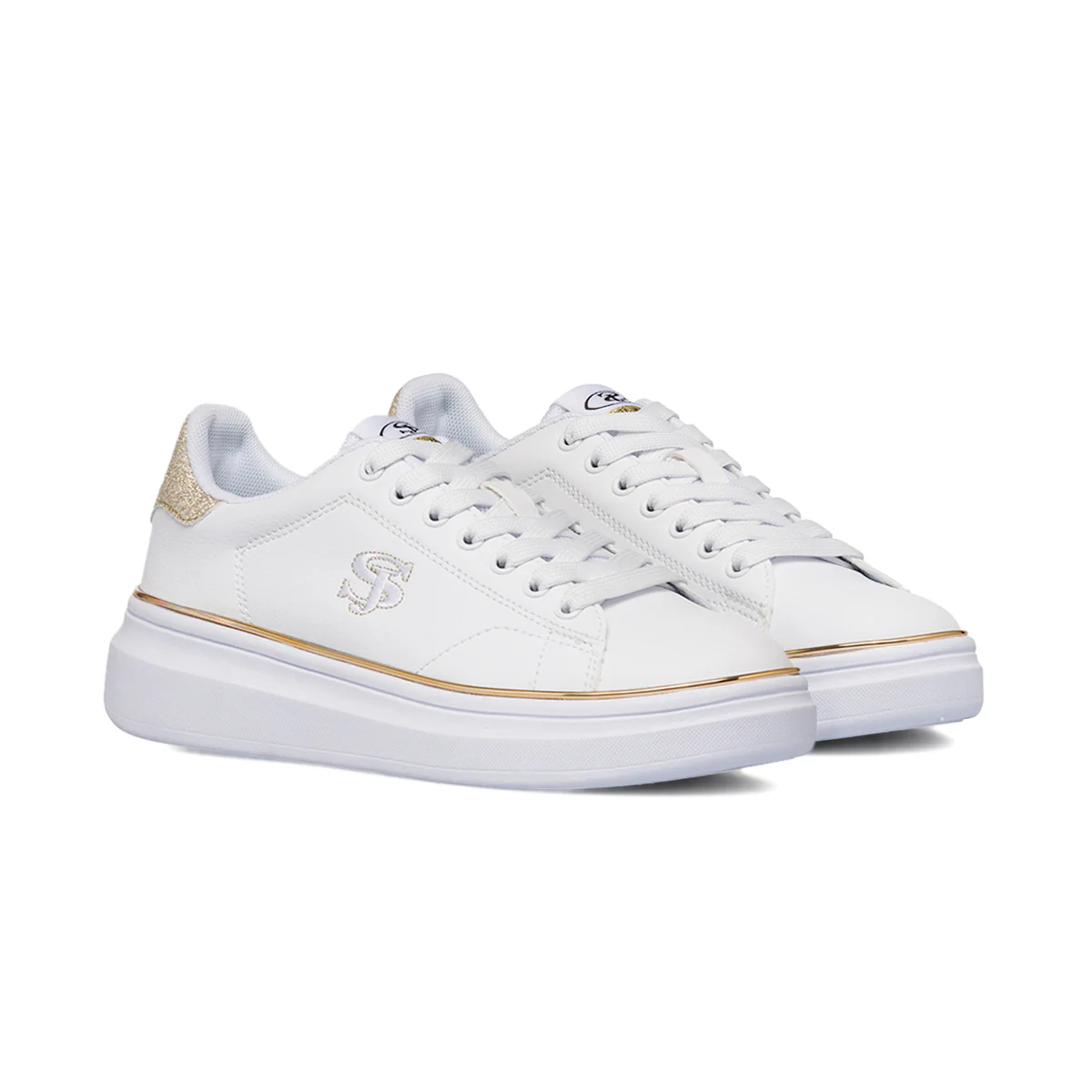 Sneakers bianche da donna con dettagli dorati Swish Jeans - Image 2