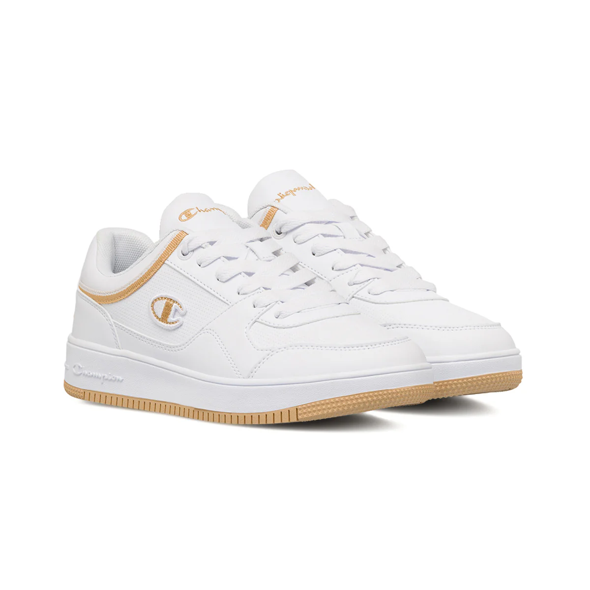 Sneakers bianche da Donna con dettagli e logo laterale dorato Champion