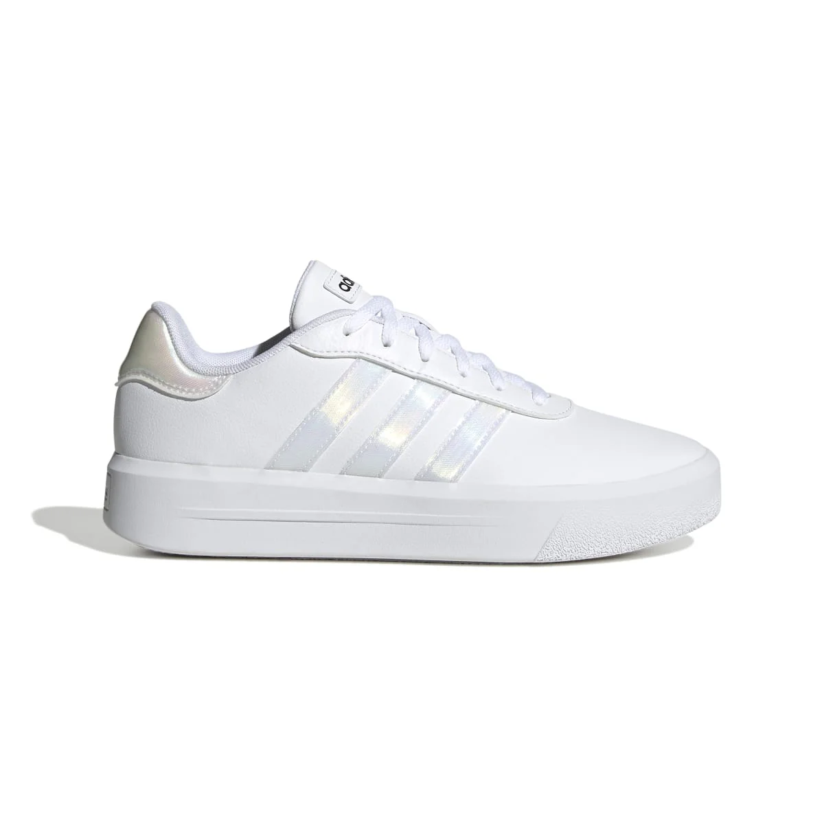 Sneakers bianche da donna con dettagli effetto laminato adidas Court Platform - Image 2