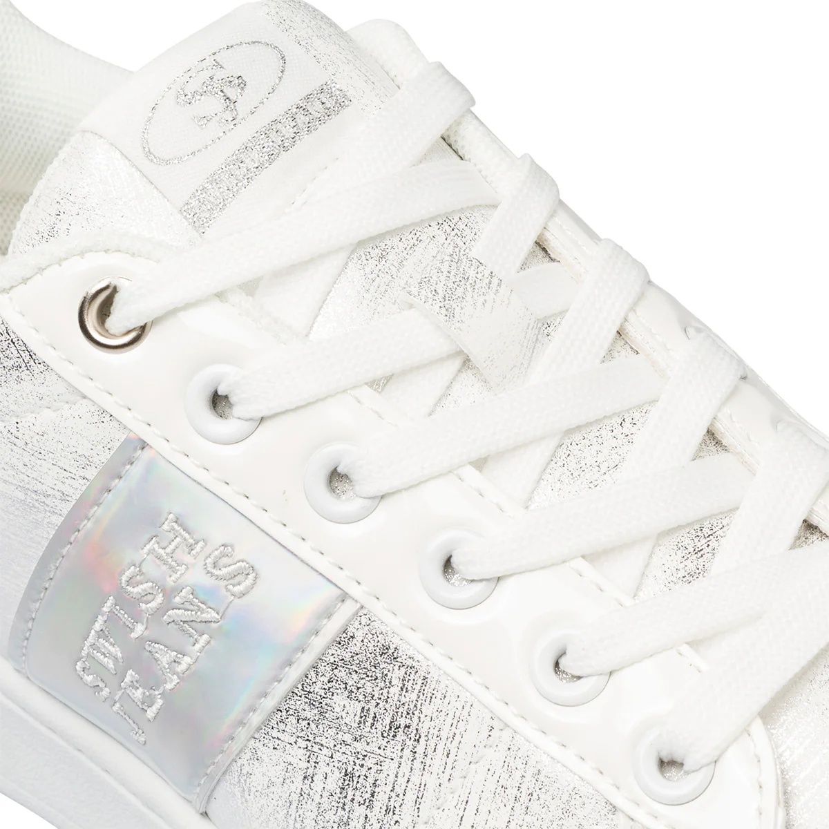 Sneakers bianche da donna con dettagli effetto laminato Swish Jeans - Image 6