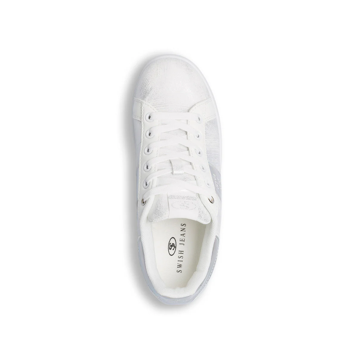 Sneakers bianche da donna con dettagli effetto laminato Swish Jeans - Image 8