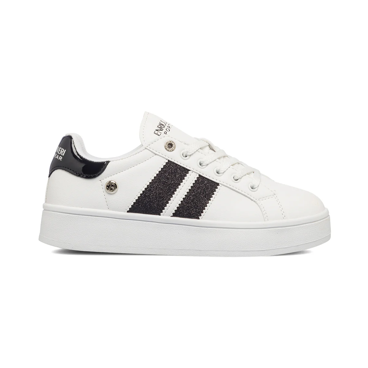 Sneakers bianche da donna con dettagli glitterati Enrico Coveri Amy