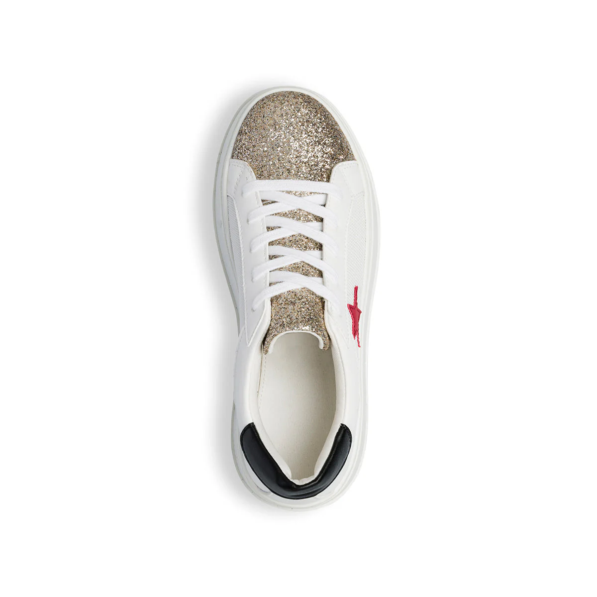 Sneakers bianche da donna con dettagli glitterati Lora Ferres - Image 5