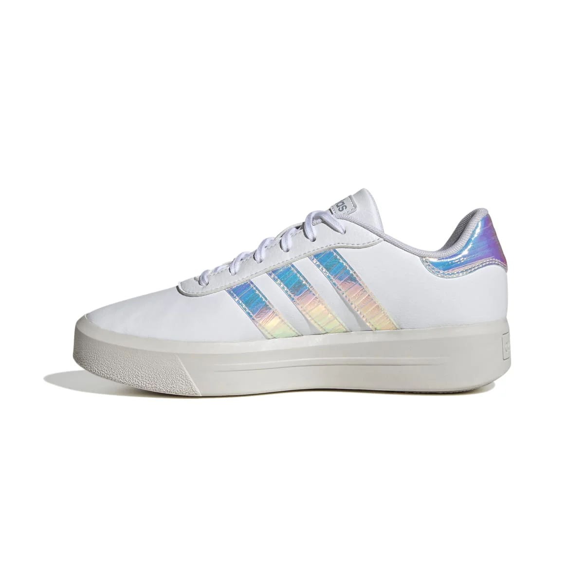 Sneakers bianche da donna con dettagli iridescenti adidas Court Platform - Image 4