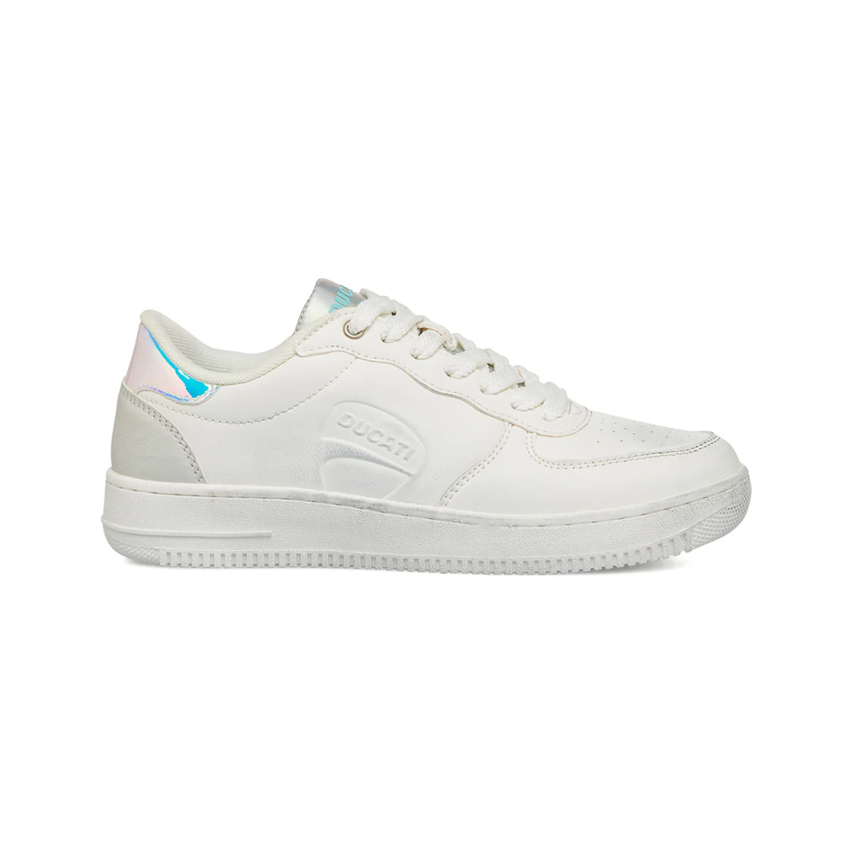 Sneakers bianche da donna con dettagli iridescenti e suola vintage Ducati Heritage - Image 3