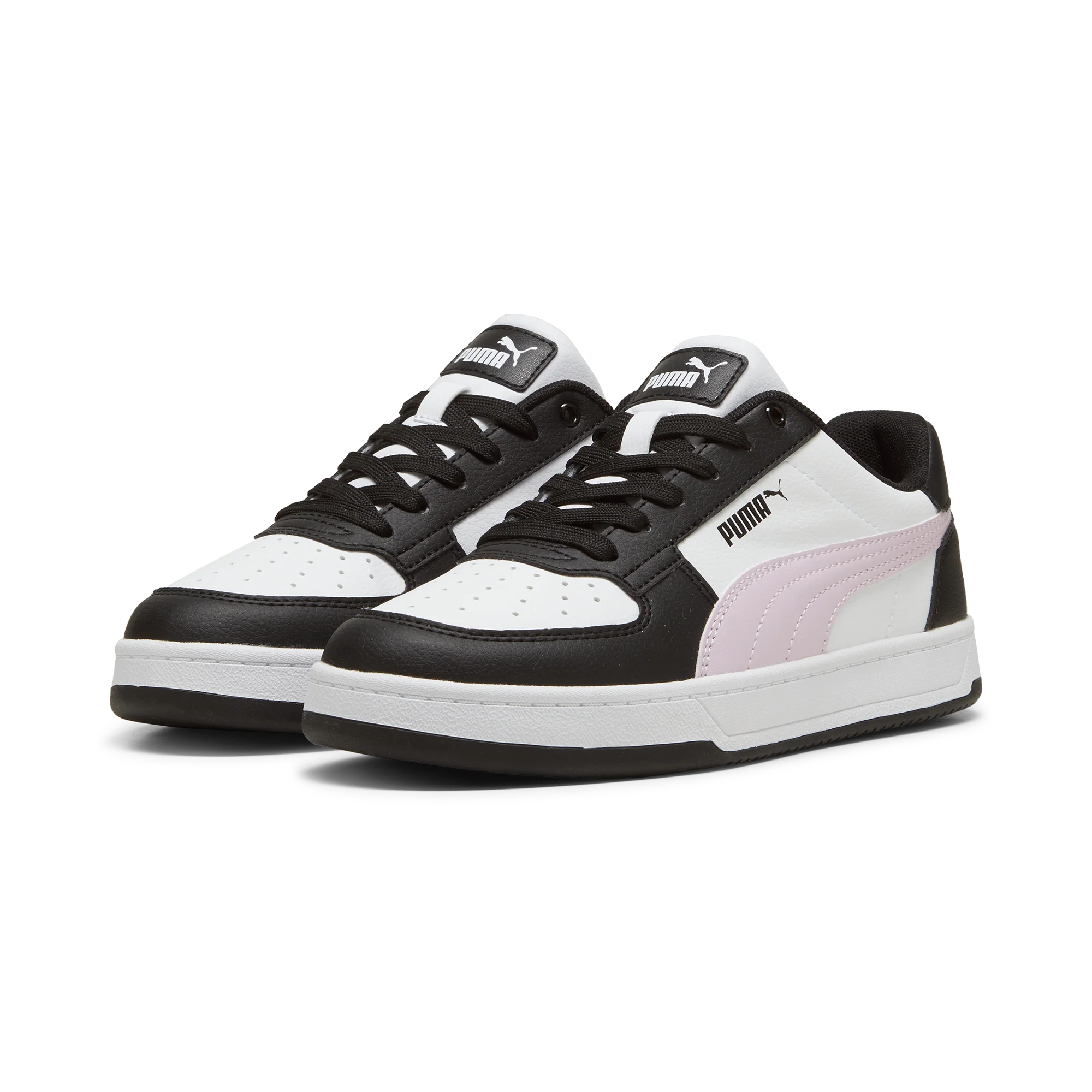 Sneakers bianche da donna con dettagli neri e rosa Puma Caven 2.0