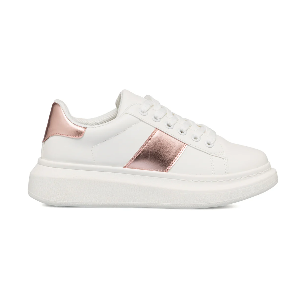 Sneakers bianche da donna con dettagli oro rosa Lora Ferres