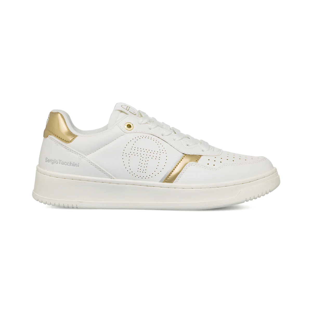 Sneakers bianche da Donna con dettagli oro Sergio Tacchini