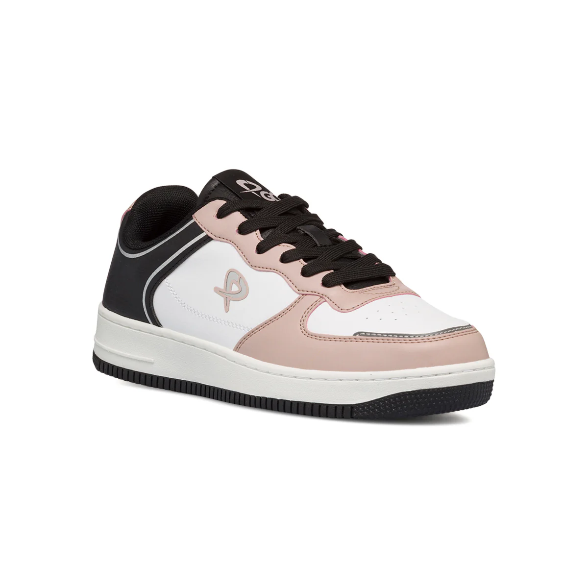 Sneakers bianche da donna con dettagli rosa e neri P Go - Image 2
