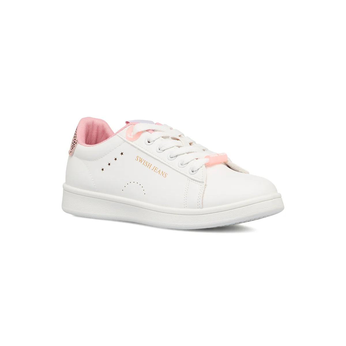 Sneakers bianche da donna con dettagli rosa Swish Jeans - Image 2