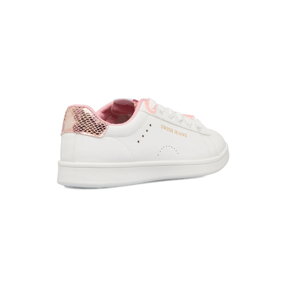 Sneakers bianche da donna con dettagli rosa Swish Jeans - Image 3