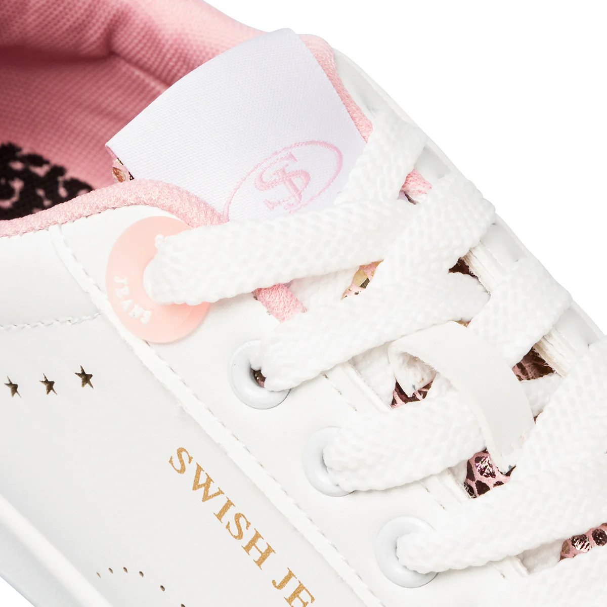 Sneakers bianche da donna con dettagli rosa Swish Jeans - Image 6