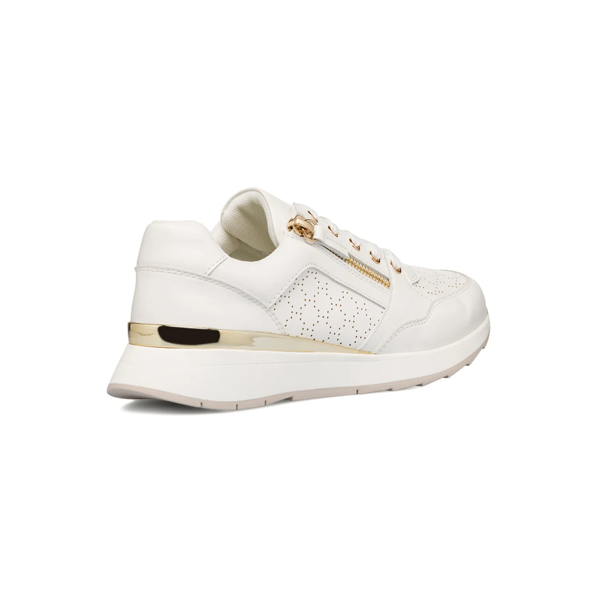 Sneakers bianche da donna con dettagli traforati e laminati Swish Jeans - Image 3