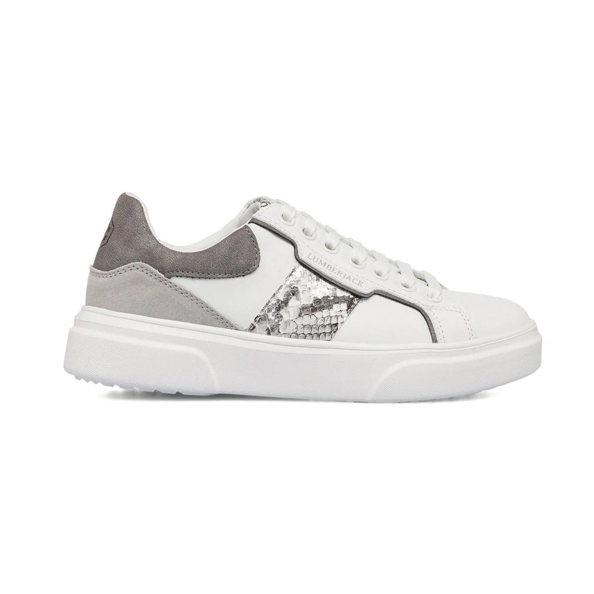Sneakers bianche da donna con dettaglio animalier Lumberjack Gaia