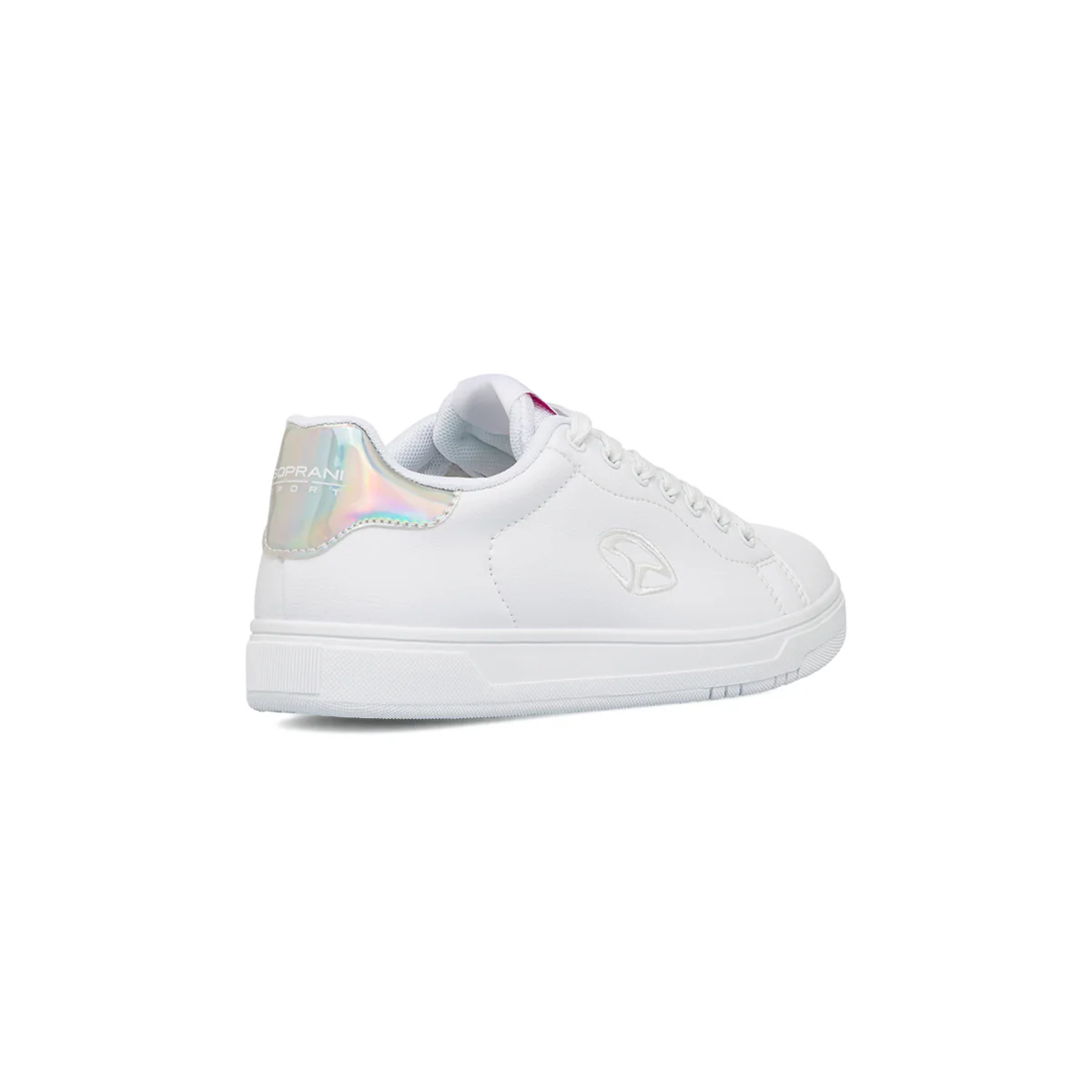 Sneakers bianche da Donna con dettaglio effetto irridescente e logo Soprani Sport - Image 3