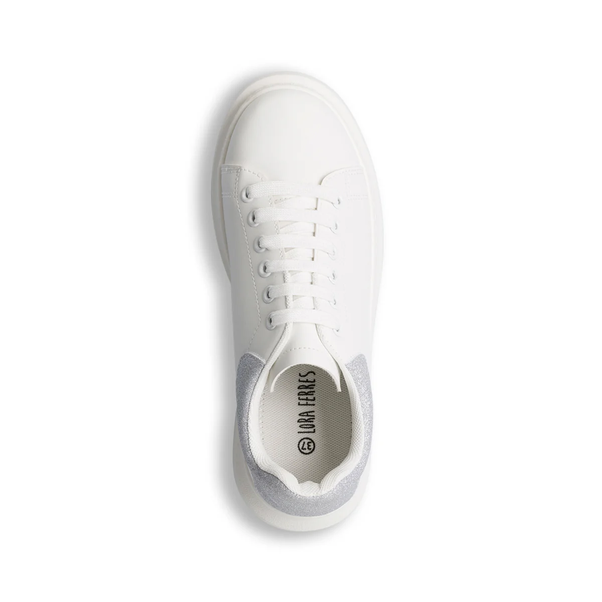 Sneakers bianche da donna con dettaglio glitterato Lora Ferres - Image 5