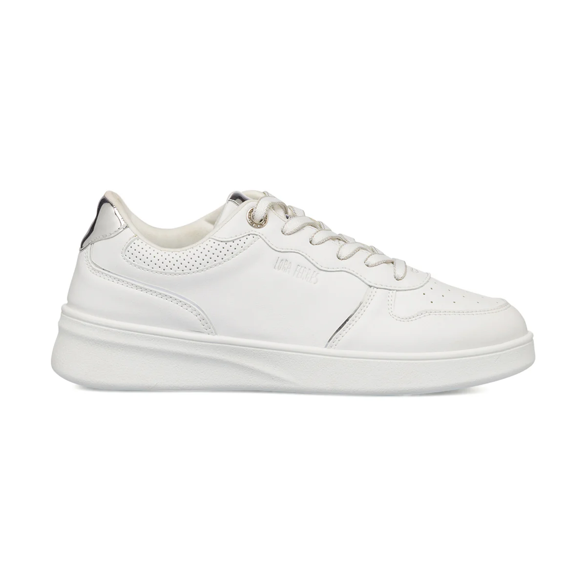 Sneakers bianche da donna con dettaglio laminato Lora Ferres