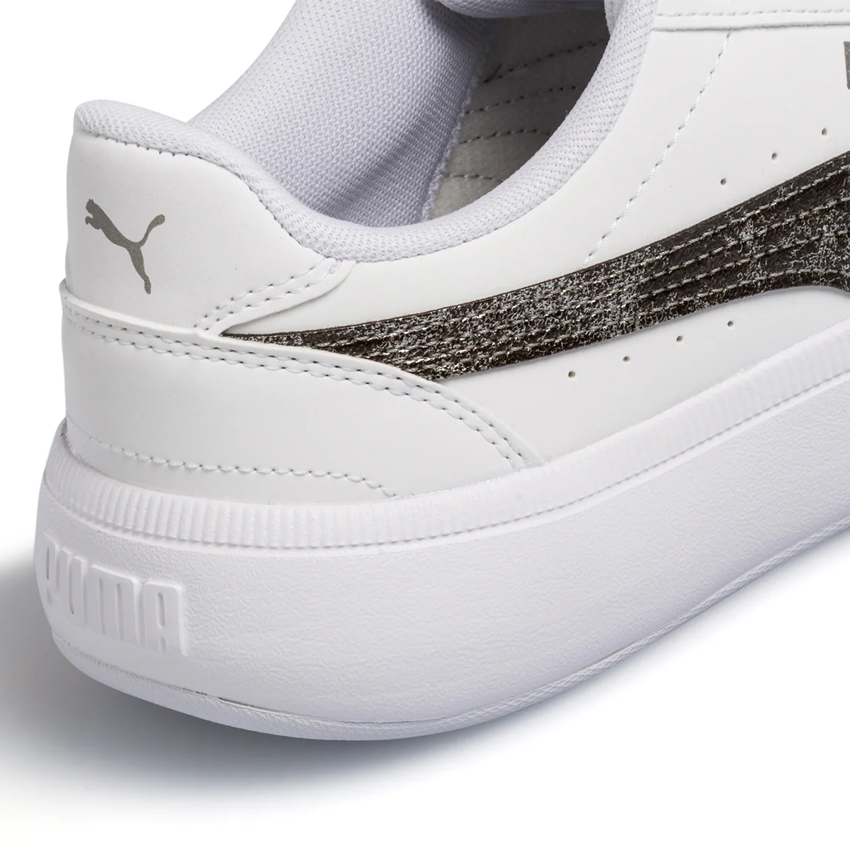 Sneakers bianche da donna con dettaglio laminato Puma Tori Metallics - Image 7
