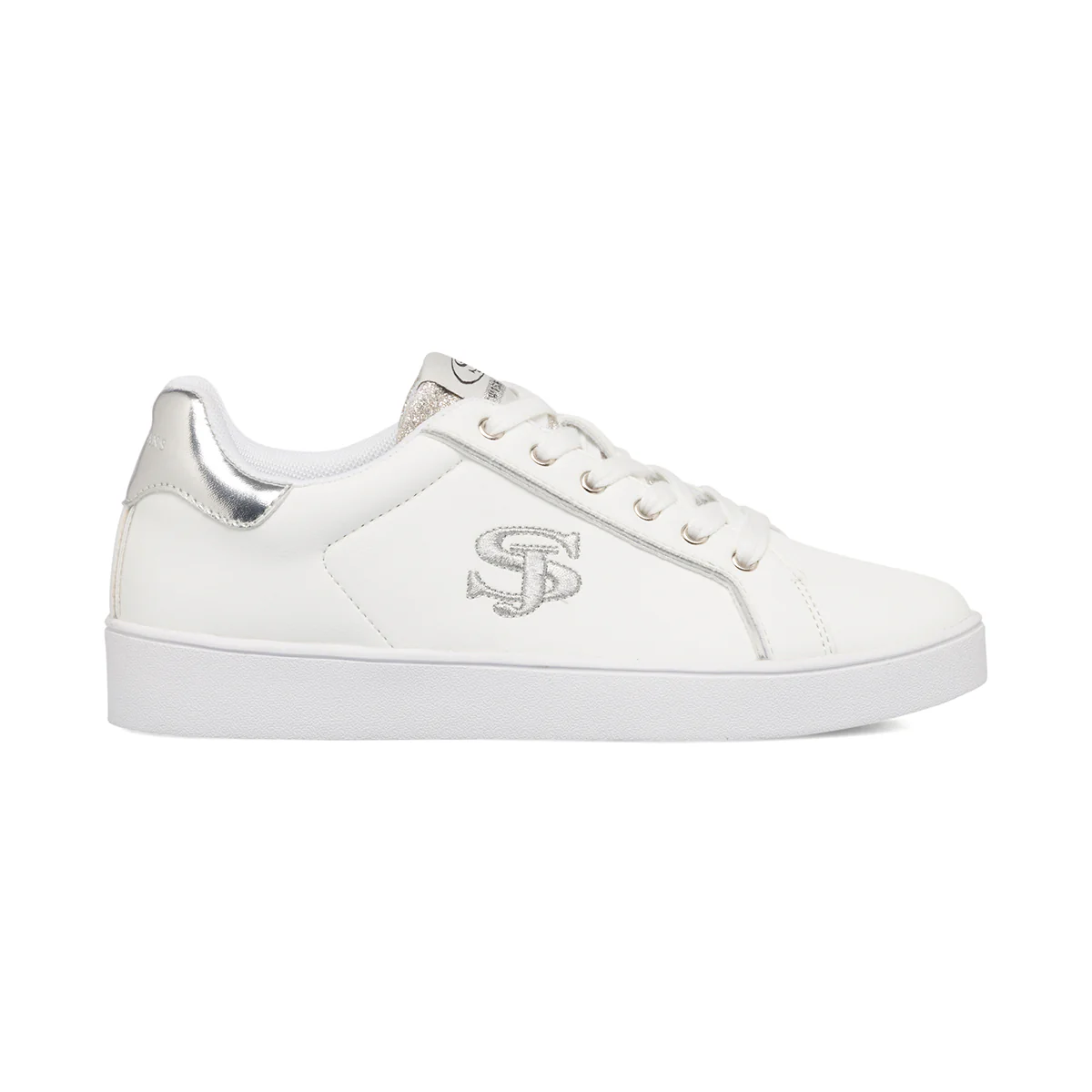 Sneakers bianche da donna con dettaglio laminato Swish Jeans