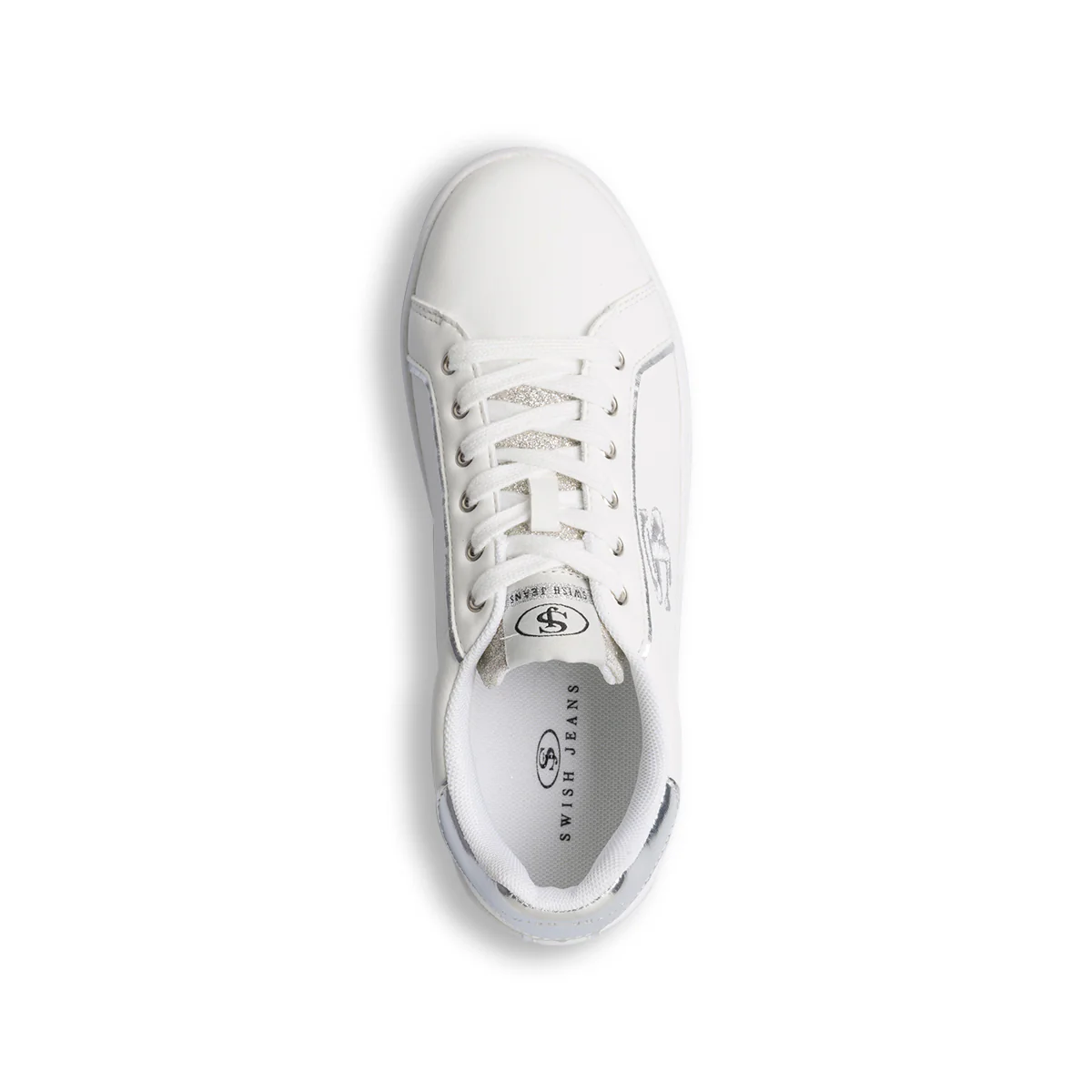 Sneakers bianche da donna con dettaglio laminato Swish Jeans - Image 5