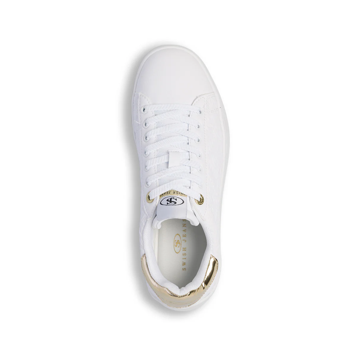 Sneakers bianche da donna con dettaglio oro Swish Jeans - Image 5