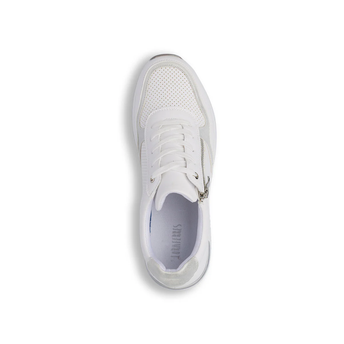 Sneakers bianche da Donna con dettaglio traforato e zip laterale Lora Ferres - Image 5