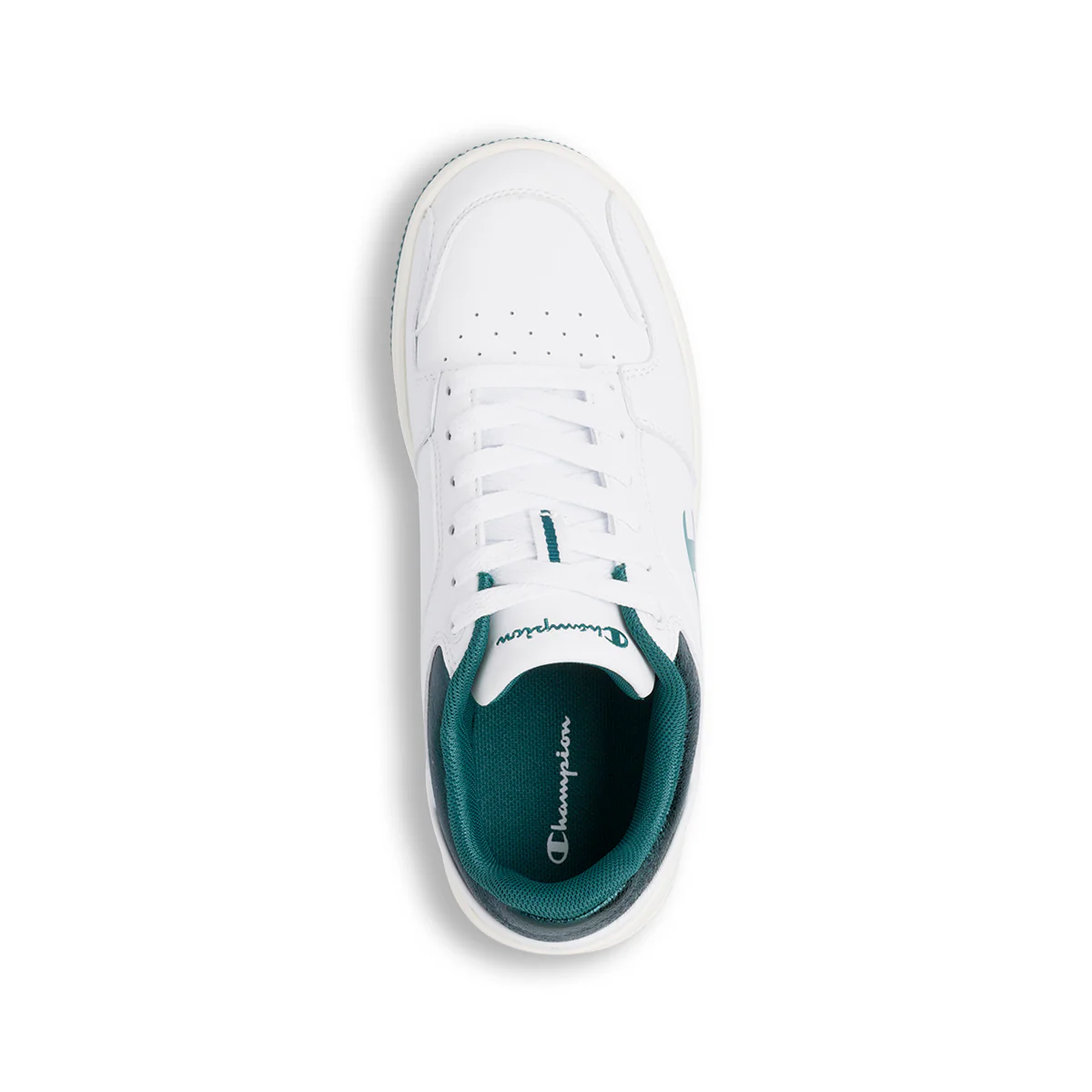 Sneakers bianche da donna con dettaglio verde metallizzato Champion - Image 6