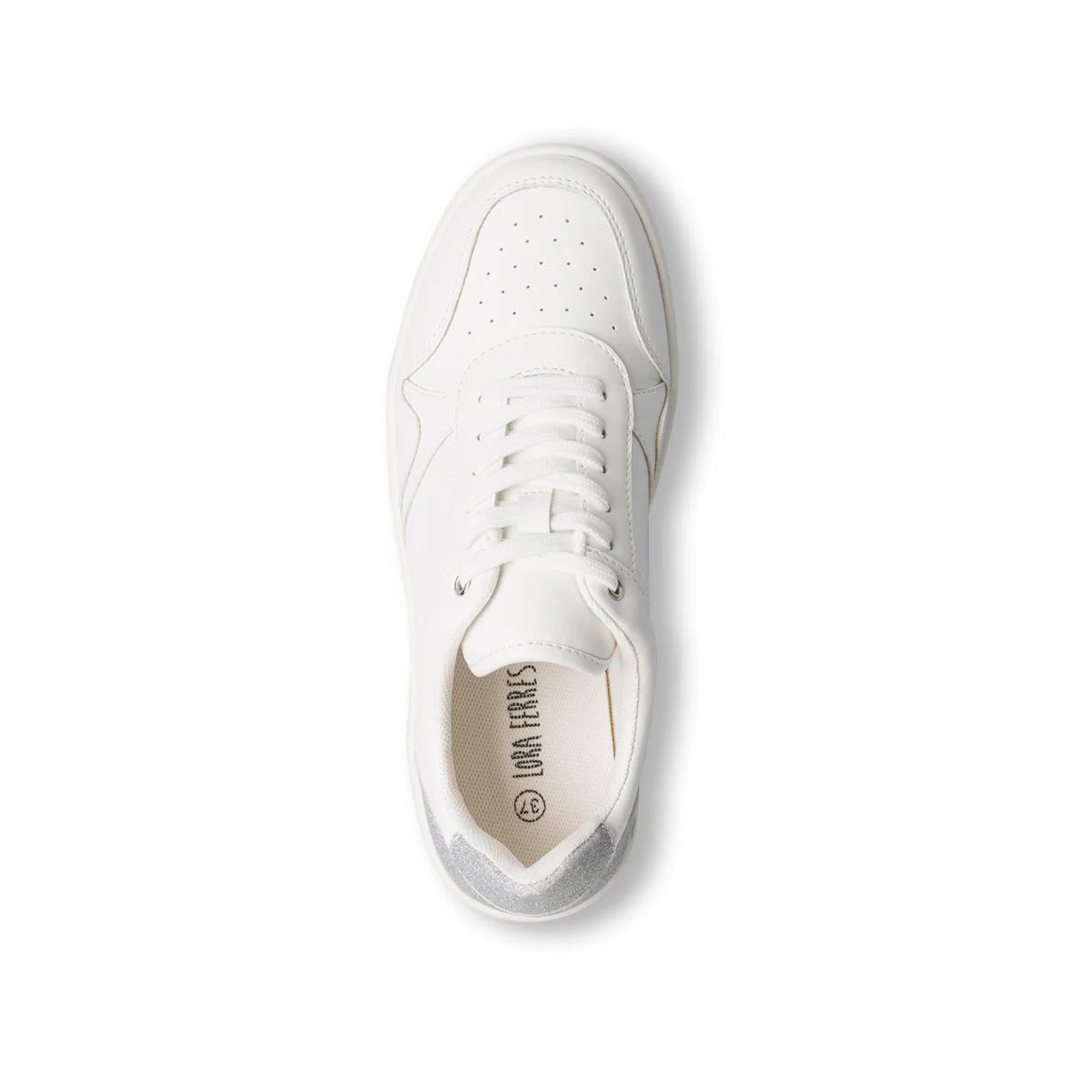 Sneakers bianche da donna con glitter argento Lora Ferres - Image 5